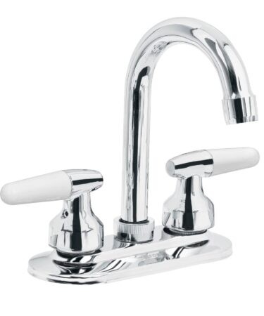 Mezcladora 4? para lavabo, cuello bar, manerales cono