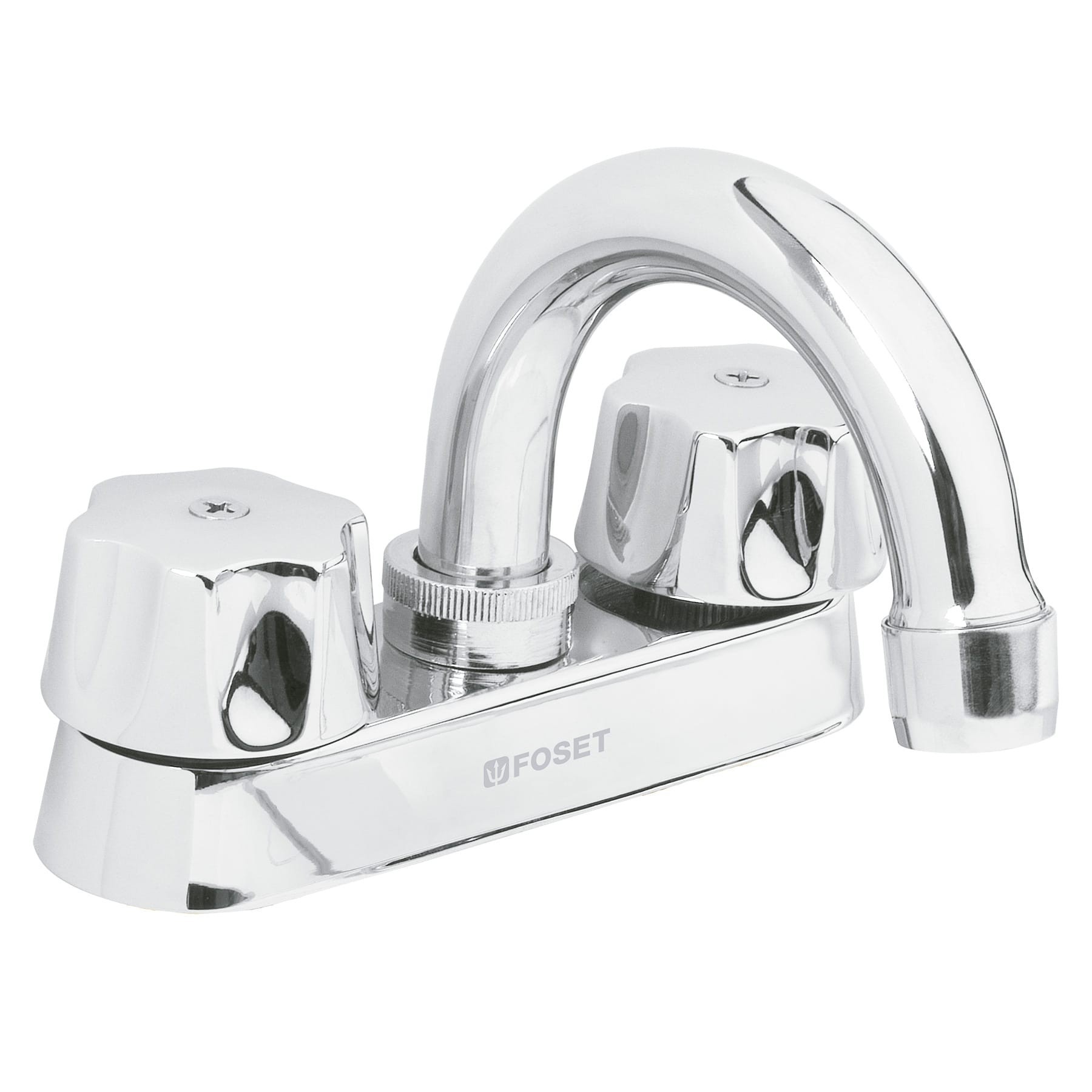 Mezcladora 4? para lavabo, cuello curvo, cartucho cerámico