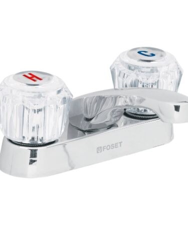 Mezcladora 4? para lavabo, nariz larga, manerales acrílico