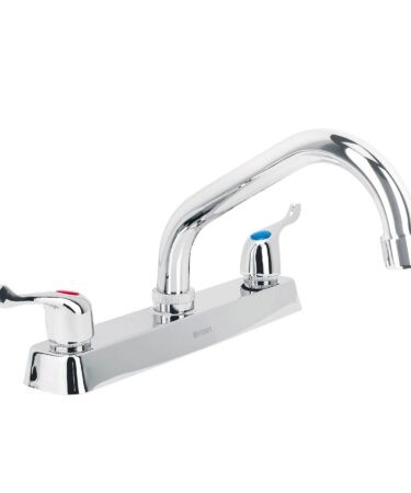 Mezcladora 8? p/fregadero, cuello corto, manerales palanca