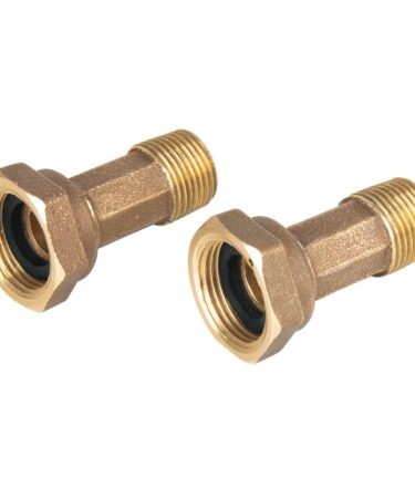 Juego 2 niples con tuercas 1/2? x 3/4? para medidor de agua Codigo:48159