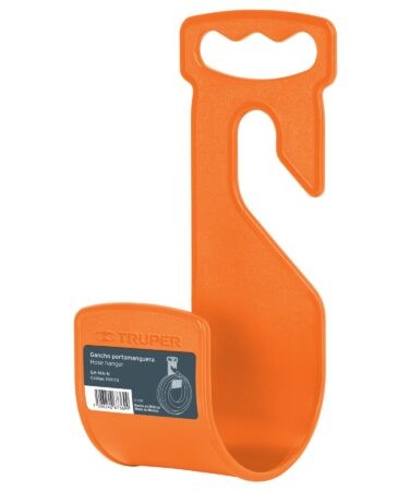 Gancho plástico naranja para manguera de jardín, Truper Codigo:100173