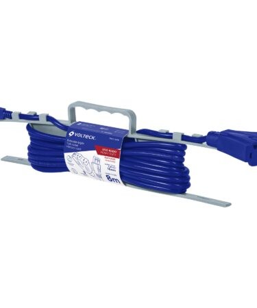 Extensión triple uso rudo 8 m tipo abanico 3×16 AWG, Volteck Codigo:48063
