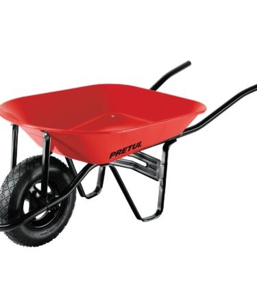 Carretilla 4.5 ft3 roja Neumática, bastidor tubular,Pretul Codigo:20628