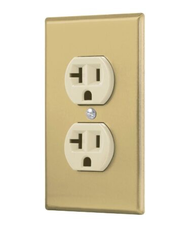 Placa armada contacto dúplex,2 polos,línea Standard, aluminio Codigo : 48496