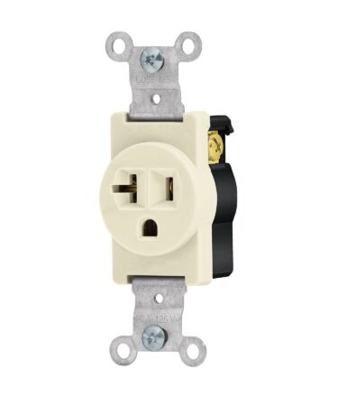 Contacto sencillo, 2 polos 3 hilos, 20 A, Standard, marfil Codigo: 46101