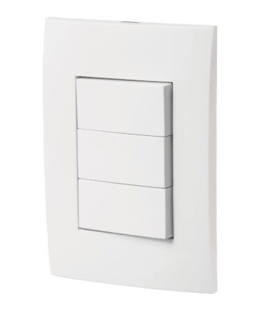 Placa armada 3 interruptores sencillos, línea Oslo, blanco Codigo:46496