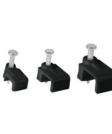 Grapas para cable plano, negras