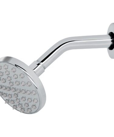 Regadera cromo 4? plato redondo, con brazo, Foset cod: 49575