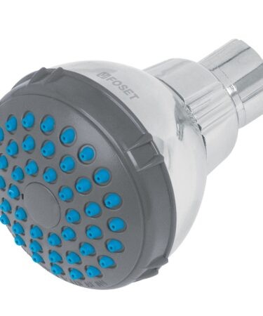 Regadera redonda de ABS 2-1/2? gris-cromo sin brazo, Foset  cod: 49412